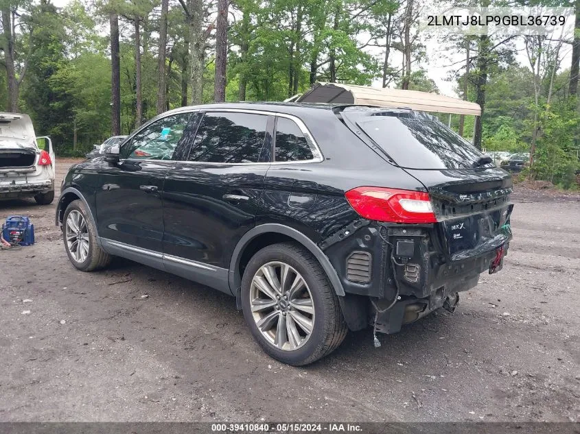 2LMTJ8LP9GBL36739 2016 Lincoln Mkx Reserve