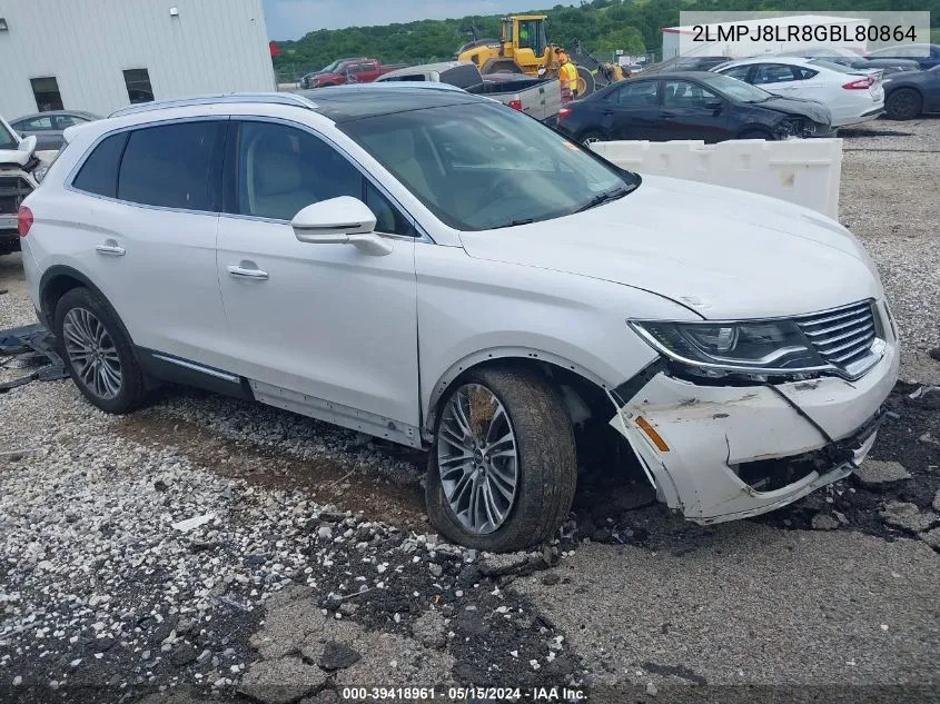 2016 Lincoln Mkx Reserve VIN: 2LMPJ8LR8GBL80864 Lot: 39418961