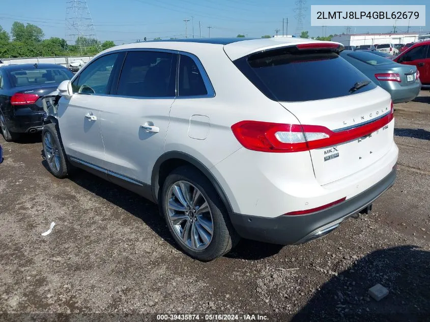 2LMTJ8LP4GBL62679 2016 Lincoln Mkx Reserve