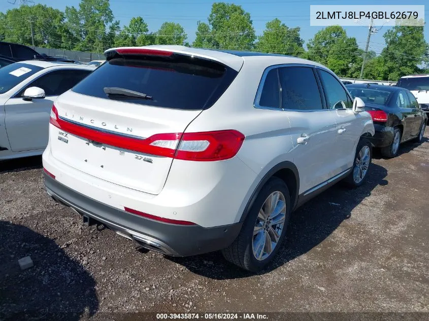 2LMTJ8LP4GBL62679 2016 Lincoln Mkx Reserve