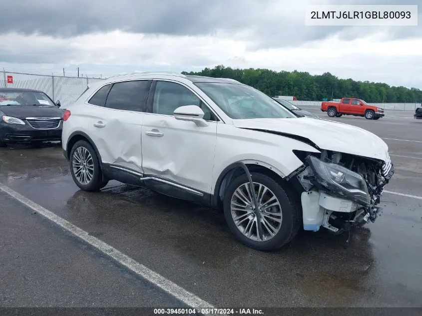 2LMTJ6LR1GBL80093 2016 Lincoln Mkx Reserve