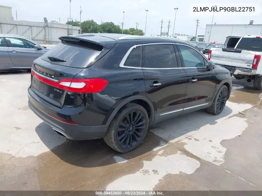 2LMPJ6LP9GBL22751 2016 Lincoln Mkx Reserve