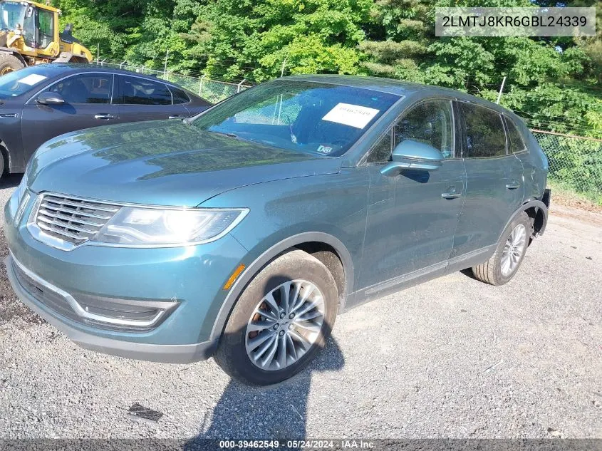 2016 Lincoln Mkx Select VIN: 2LMTJ8KR6GBL24339 Lot: 39462549