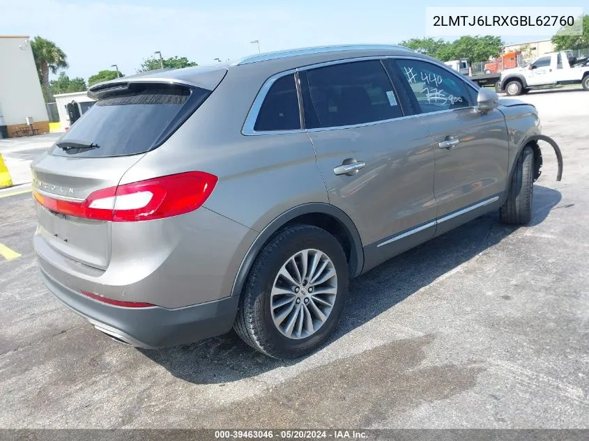 2LMTJ6LRXGBL62760 2016 Lincoln Mkx Reserve