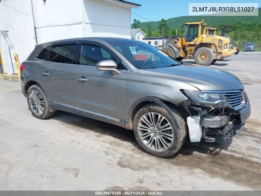 2016 Lincoln Mkx Reserve VIN: 2LMTJ8LR3GBL51027 Lot: 39470258