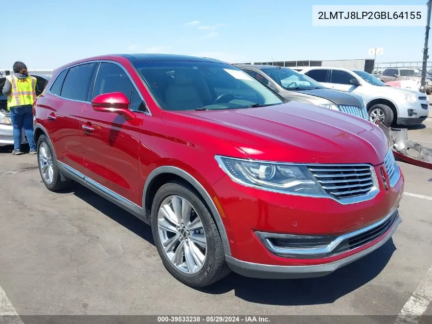 2LMTJ8LP2GBL64155 2016 Lincoln Mkx Reserve