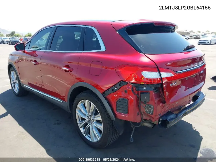 2LMTJ8LP2GBL64155 2016 Lincoln Mkx Reserve