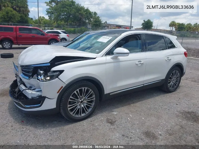 2016 Lincoln Mkx Reserve VIN: 2LMTJ6LR9GBL33636 Lot: 39559336