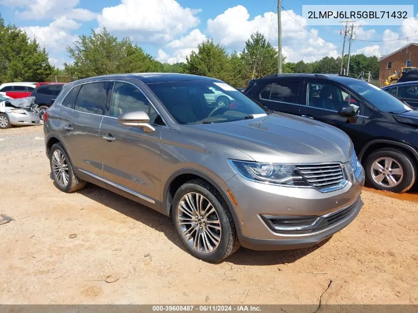 2LMPJ6LR5GBL71432 2016 Lincoln Mkx Reserve