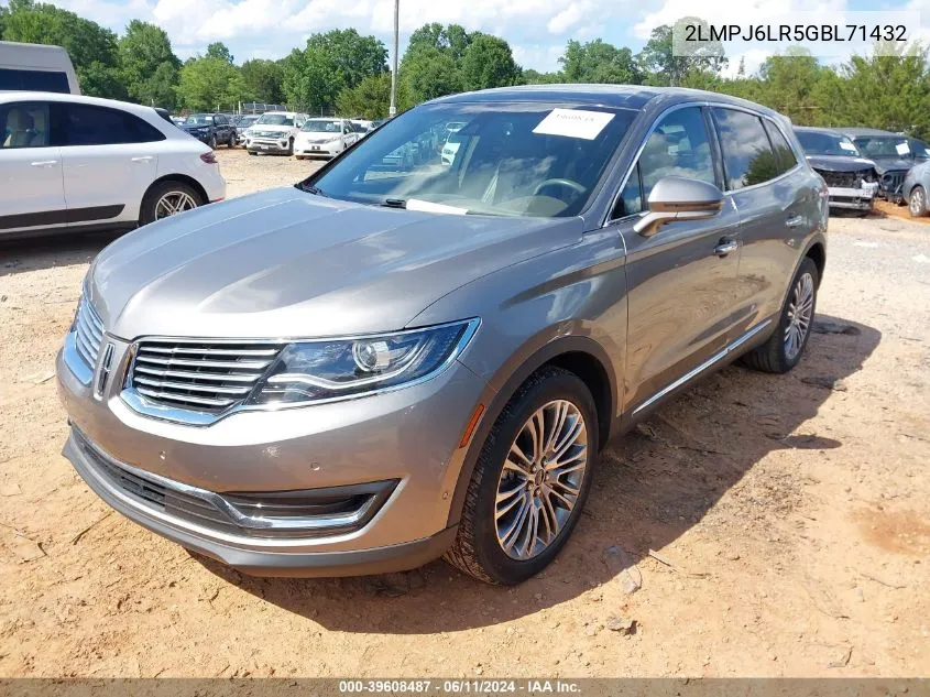 2016 Lincoln Mkx Reserve VIN: 2LMPJ6LR5GBL71432 Lot: 39608487