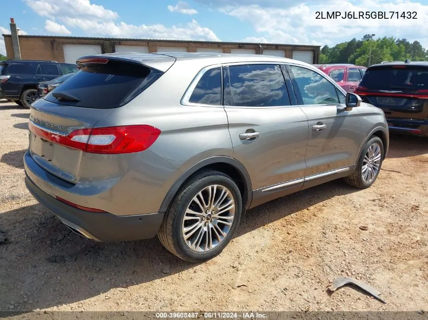 2LMPJ6LR5GBL71432 2016 Lincoln Mkx Reserve