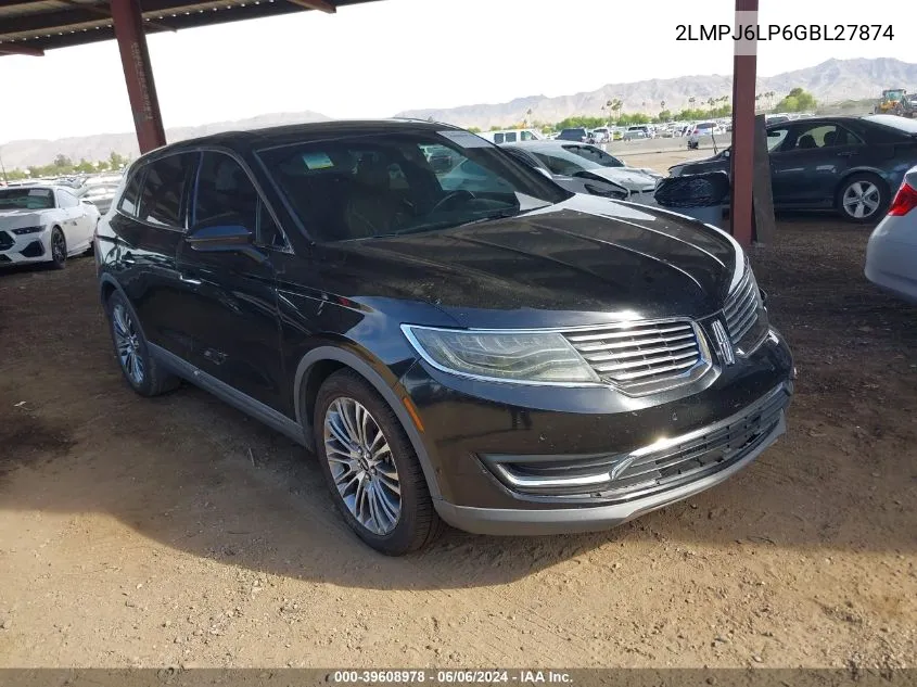 2016 Lincoln Mkx Reserve VIN: 2LMPJ6LP6GBL27874 Lot: 39608978