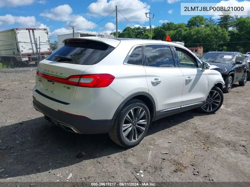 2016 Lincoln Mkx Reserve VIN: 2LMTJ8LP0GBL21000 Lot: 39610217