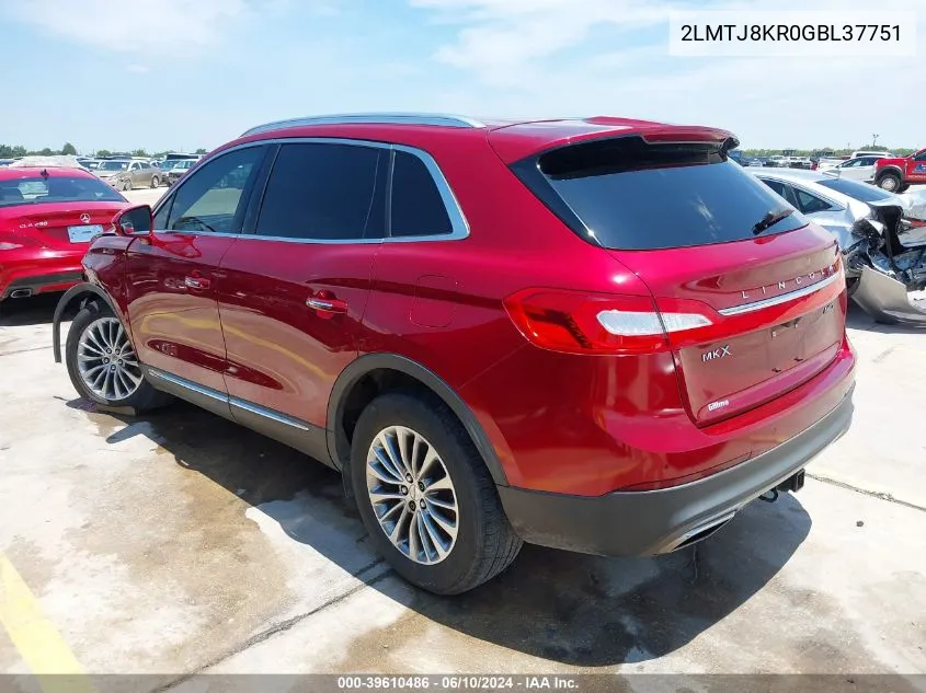 2016 Lincoln Mkx Select VIN: 2LMTJ8KR0GBL37751 Lot: 39610486