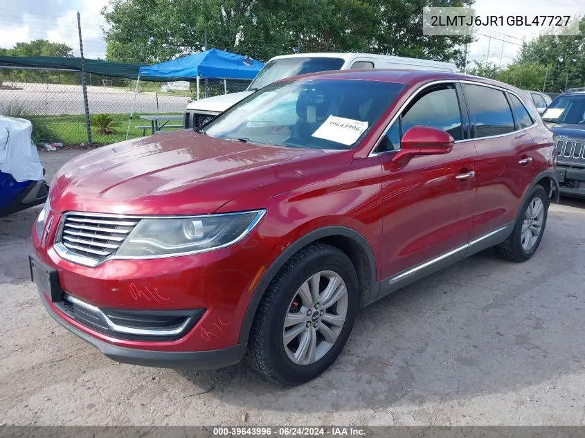 2016 Lincoln Mkx Premiere VIN: 2LMTJ6JR1GBL47727 Lot: 39643996