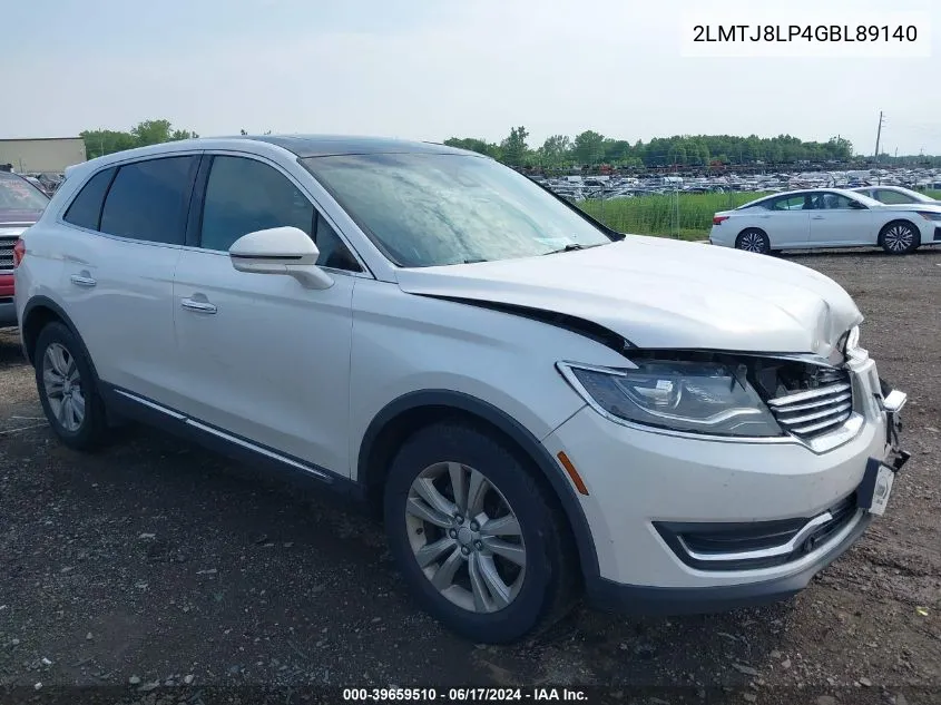 2016 Lincoln Mkx Reserve VIN: 2LMTJ8LP4GBL89140 Lot: 39659510