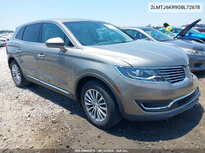 2LMTJ6KR9GBL72678 2016 Lincoln Mkx Select