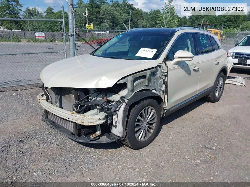 2LMTJ8KP0GBL27302 2016 Lincoln Mkx Select