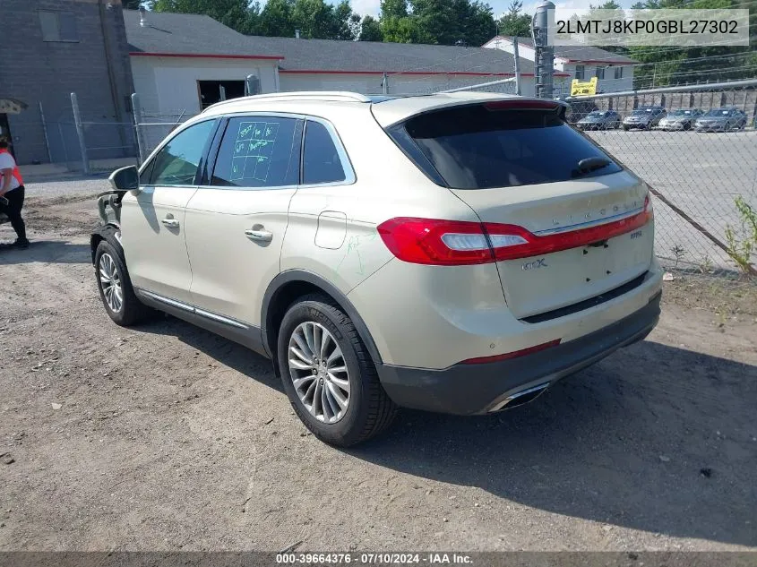 2016 Lincoln Mkx Select VIN: 2LMTJ8KP0GBL27302 Lot: 39664376