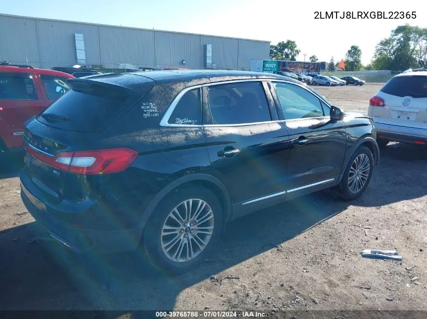 2LMTJ8LRXGBL22365 2016 Lincoln Mkx Reserve