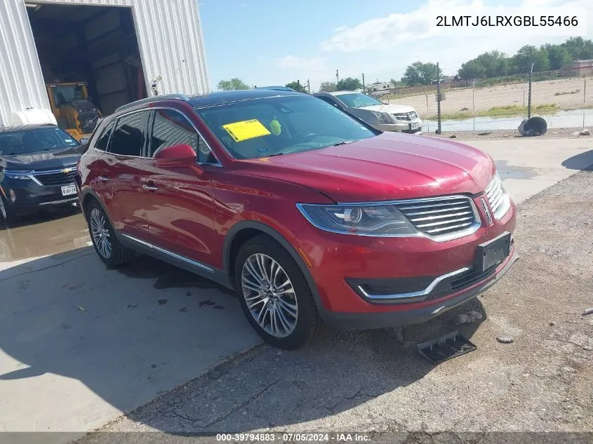 2LMTJ6LRXGBL55466 2016 Lincoln Mkx Reserve