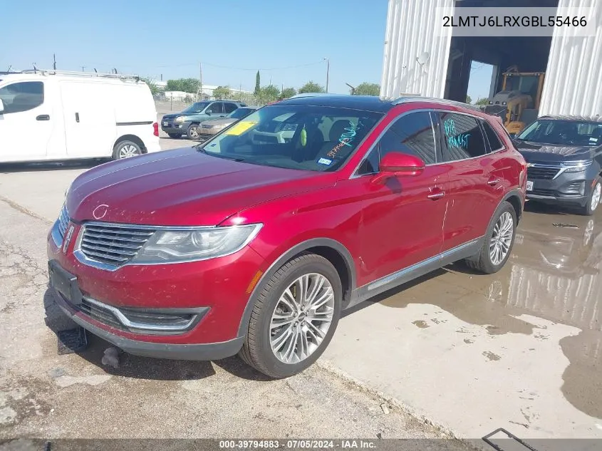 2LMTJ6LRXGBL55466 2016 Lincoln Mkx Reserve