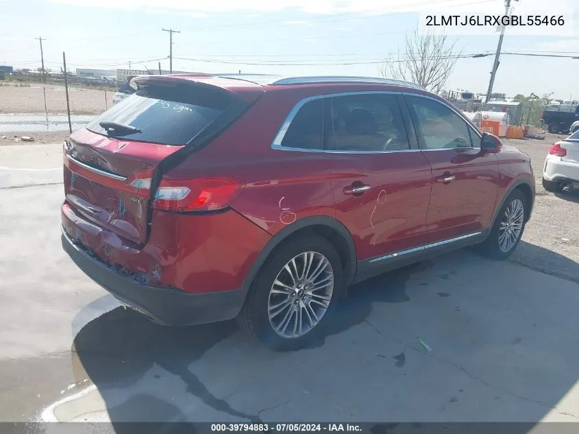 2LMTJ6LRXGBL55466 2016 Lincoln Mkx Reserve