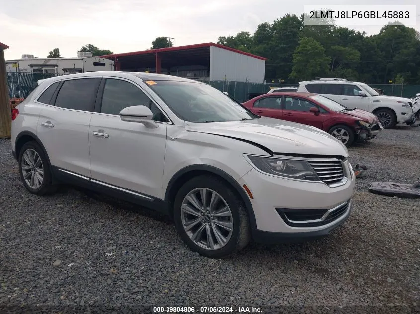 2LMTJ8LP6GBL45883 2016 Lincoln Mkx Reserve