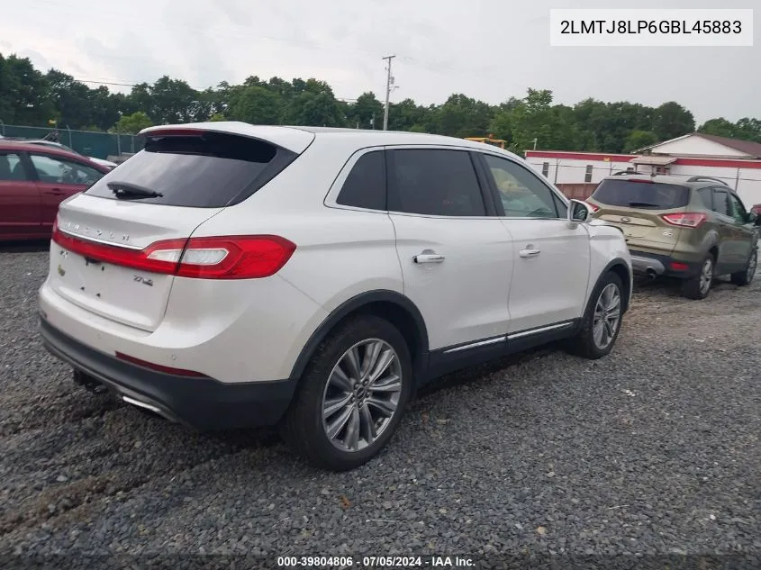 2LMTJ8LP6GBL45883 2016 Lincoln Mkx Reserve