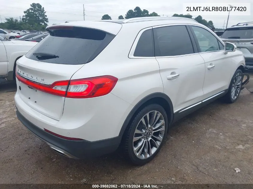 2LMTJ6LR8GBL77420 2016 Lincoln Mkx Reserve