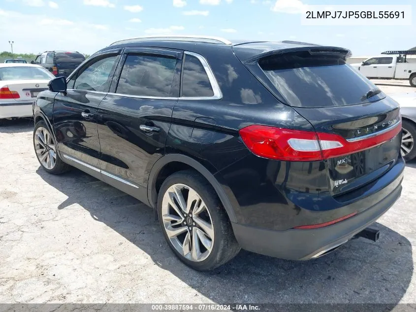 2016 Lincoln Mkx Black Label VIN: 2LMPJ7JP5GBL55691 Lot: 39887594