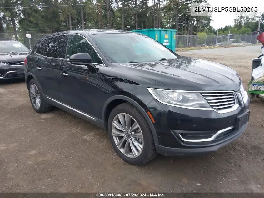 2016 Lincoln Mkx Reserve VIN: 2LMTJ8LP5GBL50265 Lot: 39915305