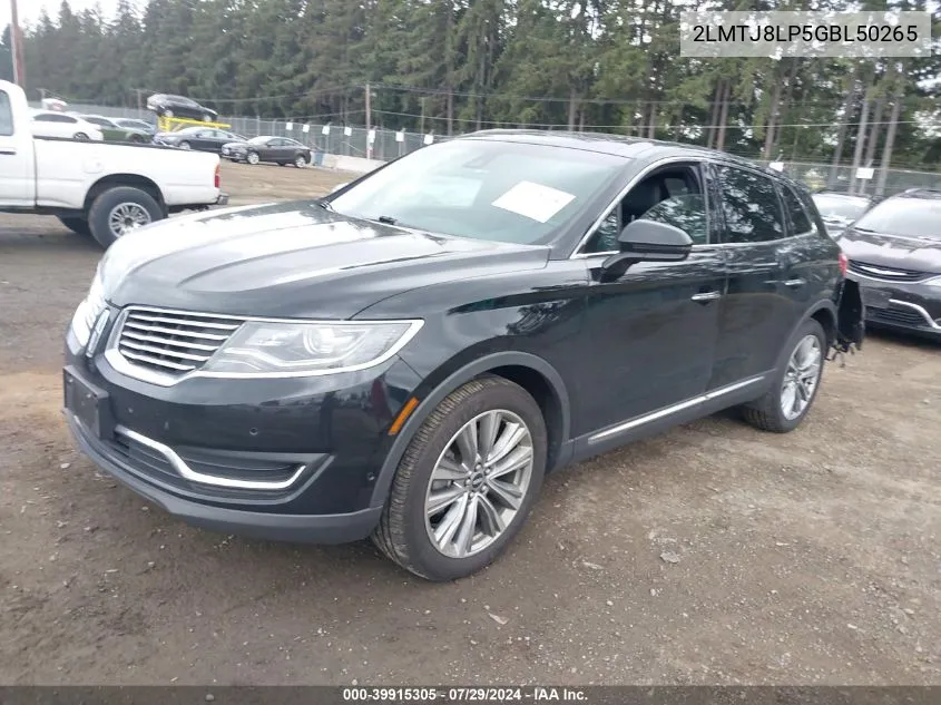 2016 Lincoln Mkx Reserve VIN: 2LMTJ8LP5GBL50265 Lot: 39915305