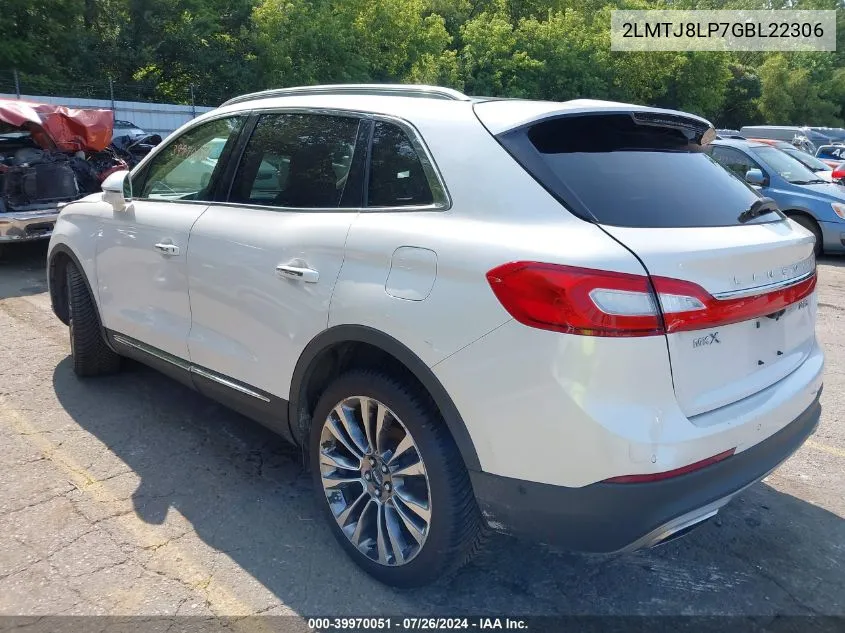 2016 Lincoln Mkx Reserve VIN: 2LMTJ8LP7GBL22306 Lot: 39970051