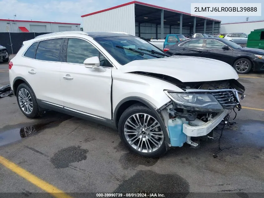 2016 Lincoln Mkx Reserve VIN: 2LMTJ6LR0GBL39888 Lot: 39990739