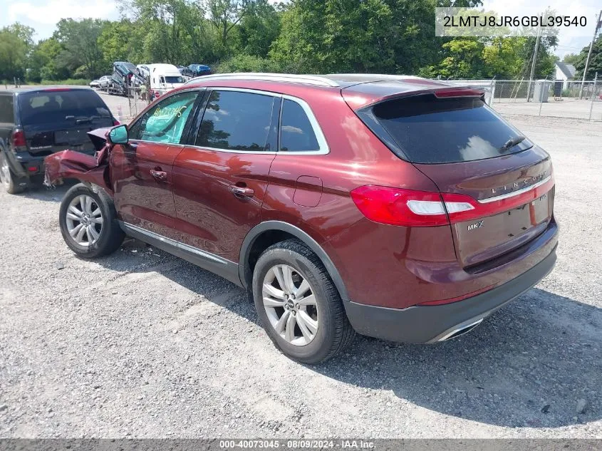 2LMTJ8JR6GBL39540 2016 Lincoln Mkx Premiere