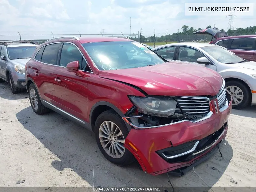 2016 Lincoln Mkx Select VIN: 2LMTJ6KR2GBL70528 Lot: 40077877