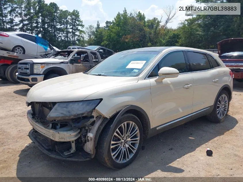 2016 Lincoln Mkx Reserve VIN: 2LMTJ6LR7GBL38883 Lot: 40098024