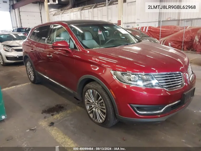 2LMTJ8LR9GBL62968 2016 Lincoln Mkx Reserve