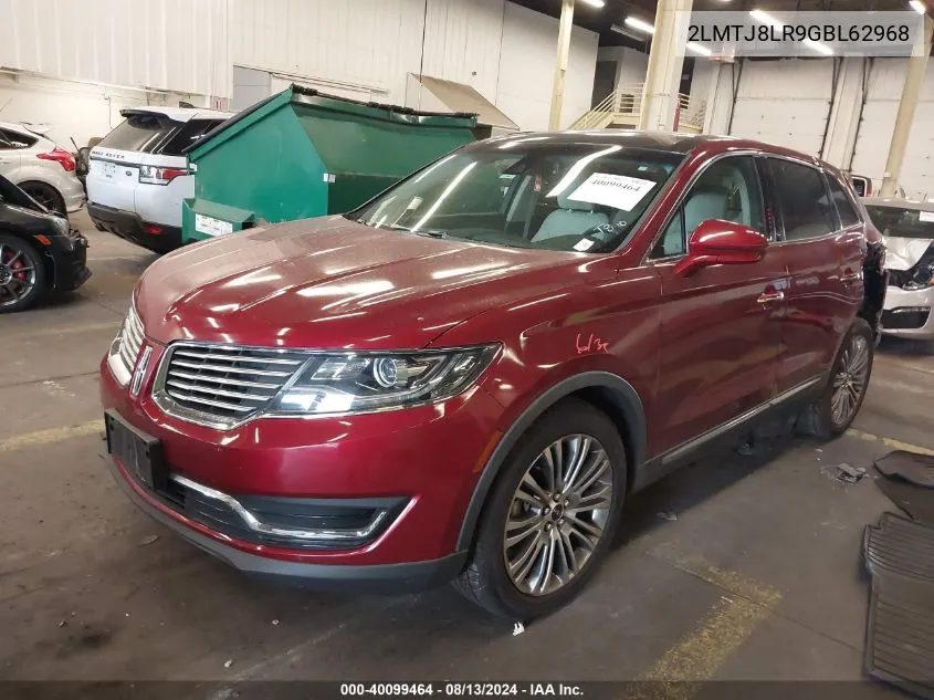 2LMTJ8LR9GBL62968 2016 Lincoln Mkx Reserve