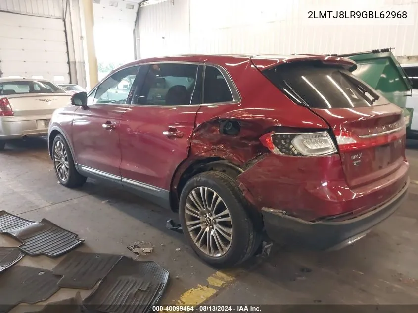 2LMTJ8LR9GBL62968 2016 Lincoln Mkx Reserve