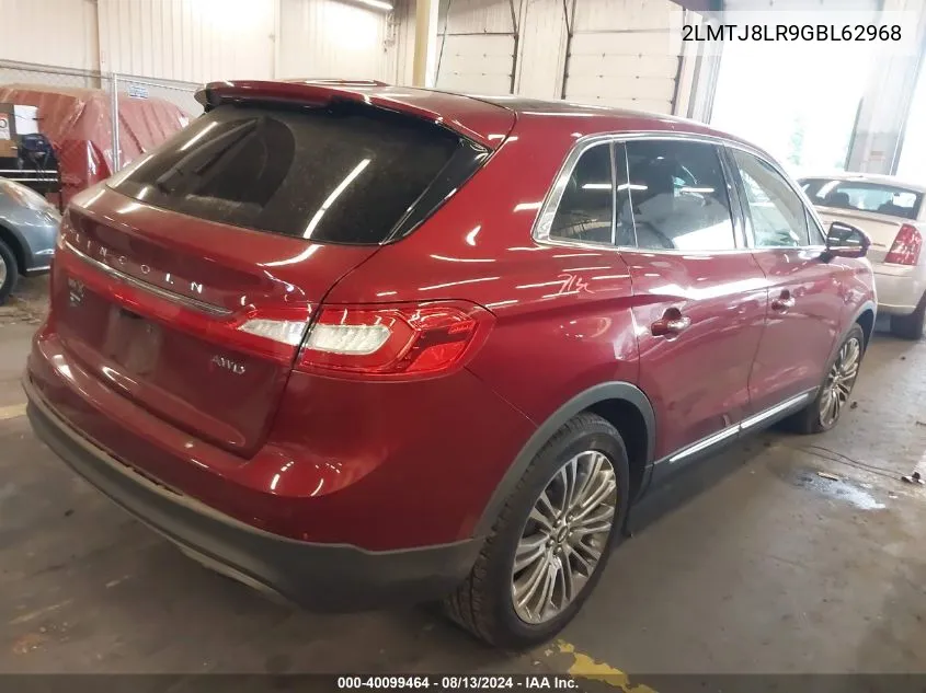 2LMTJ8LR9GBL62968 2016 Lincoln Mkx Reserve