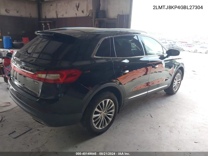 2016 Lincoln Mkx Select VIN: 2LMTJ8KP4GBL27304 Lot: 40149845