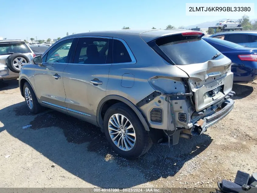 2LMTJ6KR9GBL33380 2016 Lincoln Mkx Select