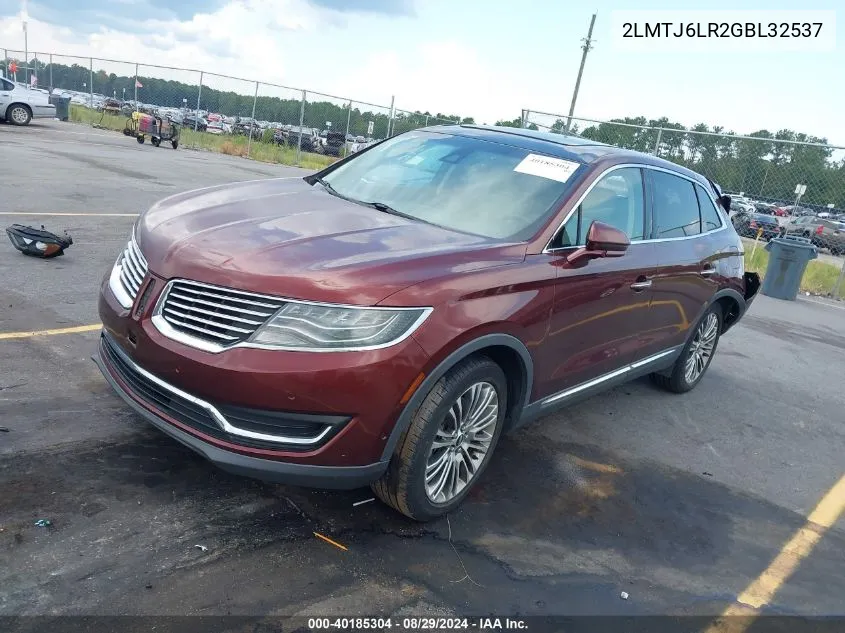 2016 Lincoln Mkx Reserve VIN: 2LMTJ6LR2GBL32537 Lot: 40185304