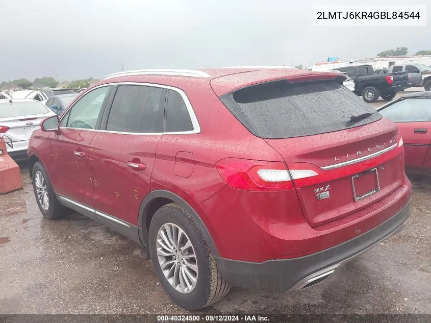 2LMTJ6KR4GBL84544 2016 Lincoln Mkx Select