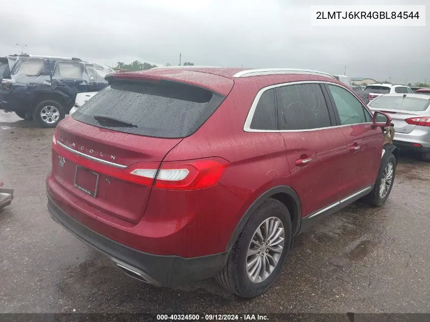 2LMTJ6KR4GBL84544 2016 Lincoln Mkx Select