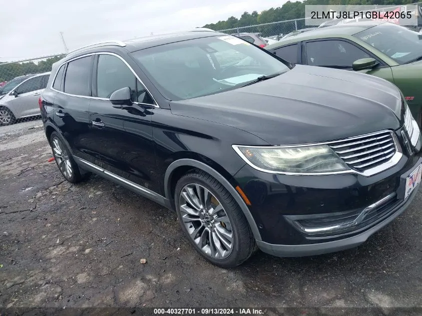 2016 Lincoln Mkx Reserve VIN: 2LMTJ8LP1GBL42065 Lot: 40327701