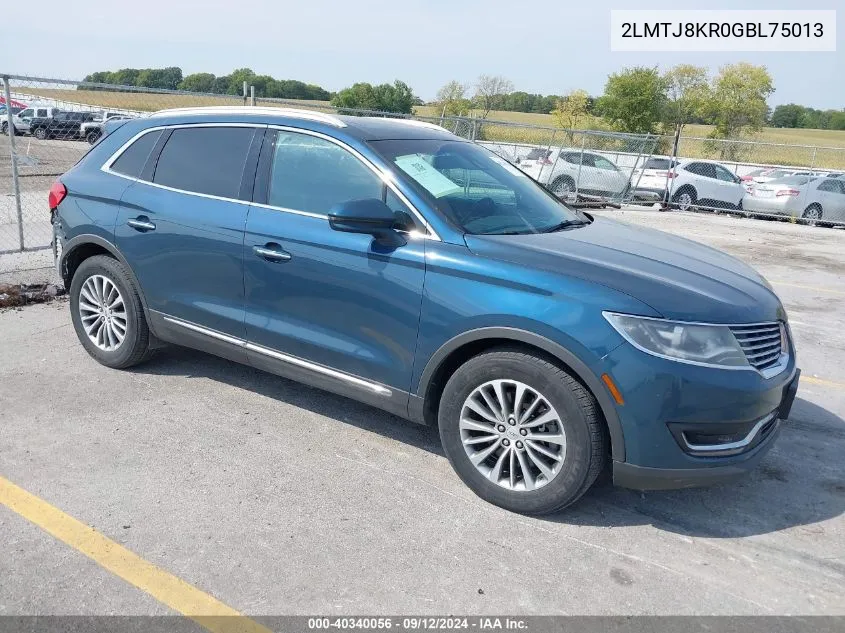 2016 Lincoln Mkx Select VIN: 2LMTJ8KR0GBL75013 Lot: 40340056