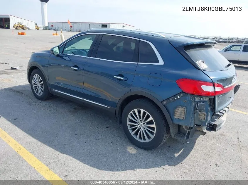 2LMTJ8KR0GBL75013 2016 Lincoln Mkx Select